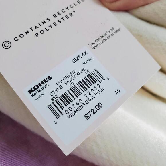 NWT LC Lauren Conrad Cream Plus Size Shacket Size 4X - Picture 14 of 14